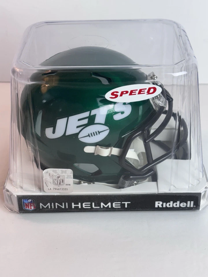 New York Jets QB Speed Mini Casco Riddell & Foil Joe Namath #d/250 Tarjeta Foto 4 de 4