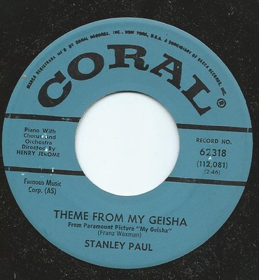 Stanley Paul - Theme From My Geisha (7'', Single)