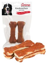 Corwex Kauknochen mit Ente 10 cm (2 Stück) 8er Pack – Kauspaß für mittlere Hunde