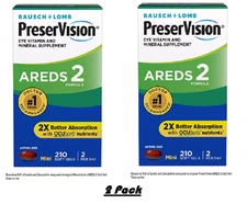 2 Pack PreserVision AREDS 2 Formula Eye Vitamin Softgels, 210 ct