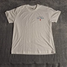 Michelob Ultra Beer T-Shirt Tee Size Large Golf Double Sided Graphic Bar White 