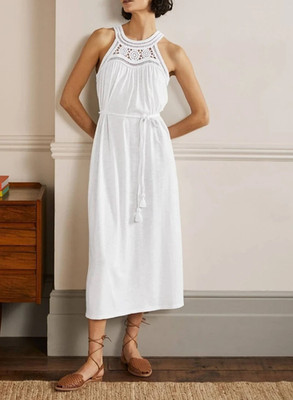 Boden Anais weißes Jersey Midikleid Gr. 16 reg - Farbe weiß - D0164 -b91