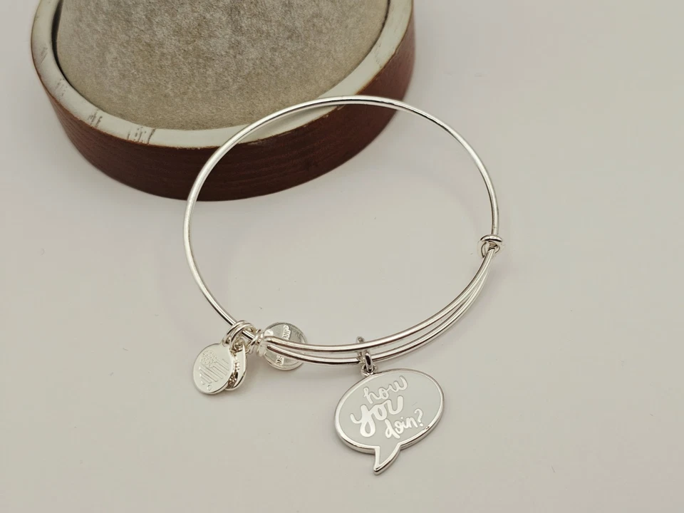 Alex & Ani Silver " Friends TV Show" How You Doin" 🤔 😀 Charm Bracelet ✨️ - Image 3 of 4