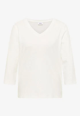 Cecil Basic V-Neck Shirt in der Farbe Vanilla White - Bild 1 von 4