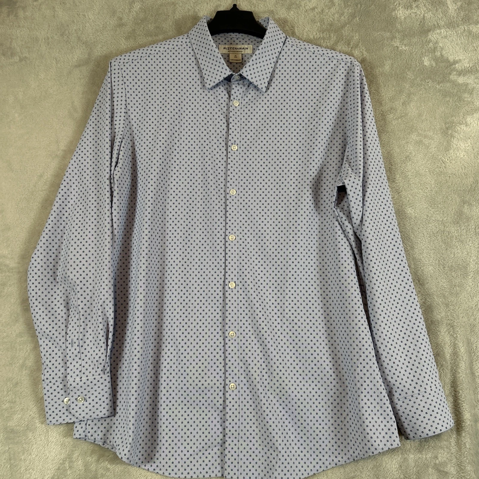 Mizzen + Main Performance Stretch Leeward Trim Fit Print Long Sleeve XL