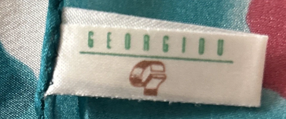 "Bufanda de seda floral abstracta vintage Georgiou 30"" cuadrada" Foto 3 de 4