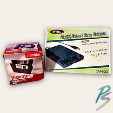 BYTECC BT-144 Slim Portable USB External Floppy Disk Drive  25pk Floppy Disks