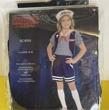 Stranger Things Robin Scoops Ahoy Halloween Costume for Child, Netflix, L/XL New