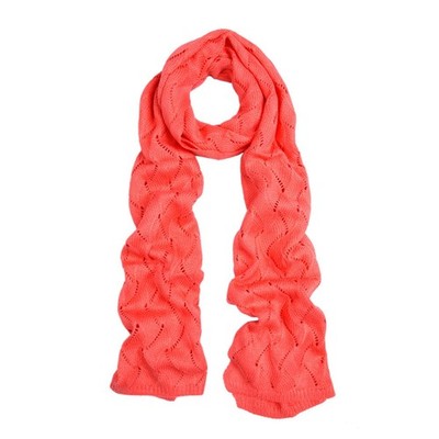 TrendsBlue Premium Winter Flame Knit Scarf, Coral One Size, 