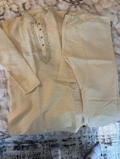 Traditional Wedding Wear Men Suit Men's Cotton Gold Kurta Pajama Dress