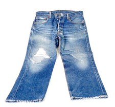 Levi’s 501XX Valencia 555 USA Made Straight Denim Jeans 33x30 Indigo Distressed