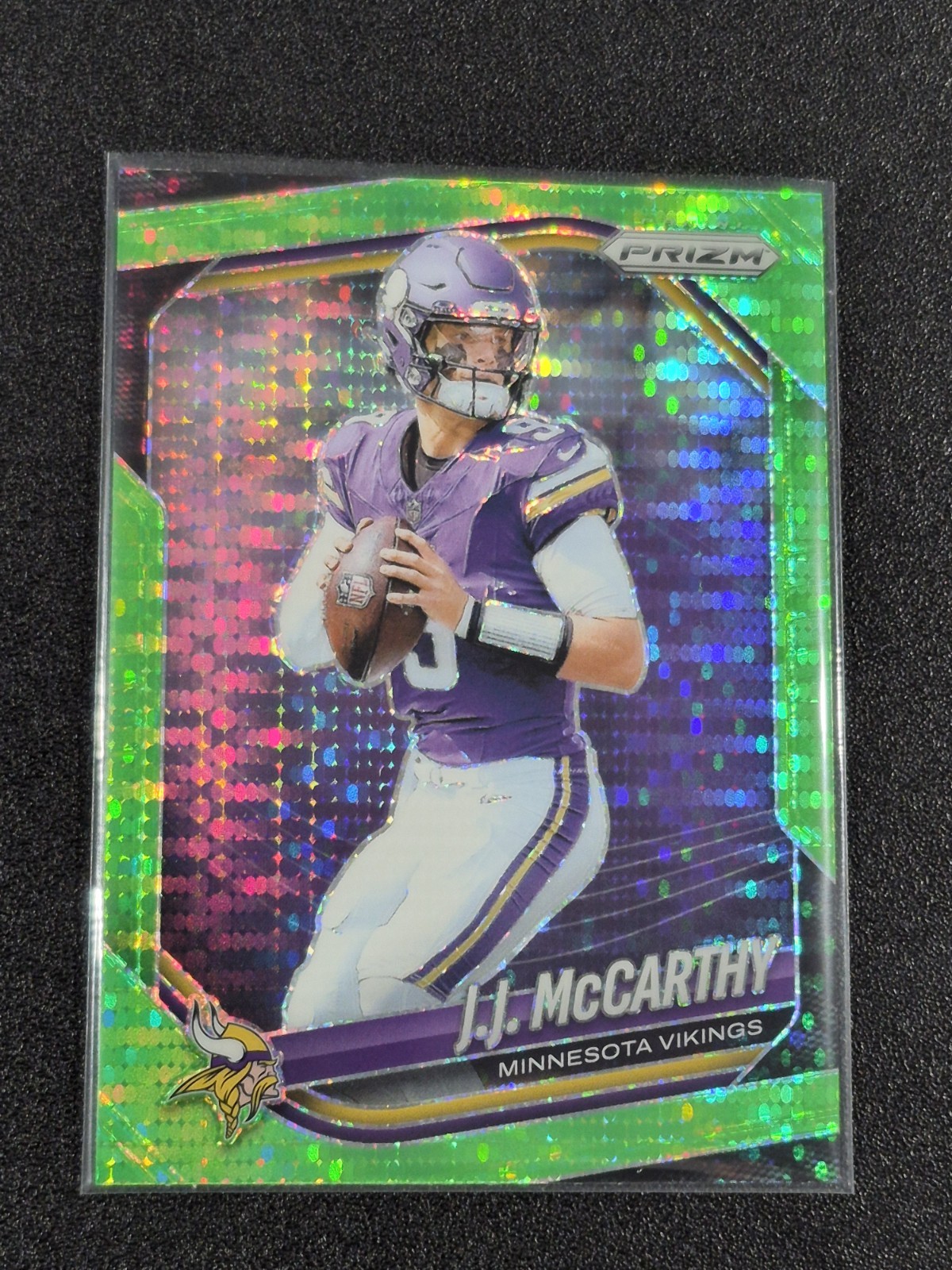 2025 Panini Prizm Green Pulsar J.J. McCarthy #279 Minnesota Vikings Football