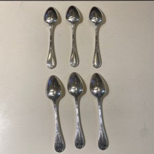 Rare 6 cuillères a soupe à christofle monogramme   modèle rubans clochettes