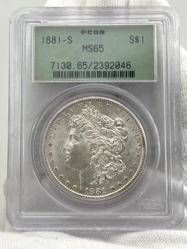 1881-S $1 Morgan Dollar 90% Silver OGH PCGS MS65 US Coin Green Holder