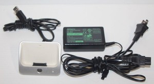 Vintage Sony Clie Handheld PDA PEGA-UC50 & AC10 USB Cradle & 5.2v Power Supply