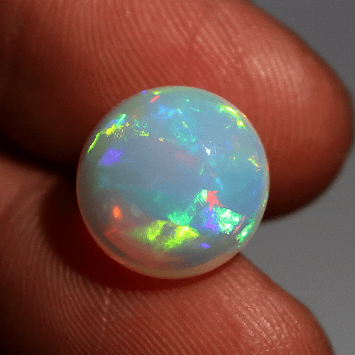 Piedra preciosa cabujón grado AAA 13 MM ópalo etíope natural certificado 5,59 quilates - Imagen 4 de 14