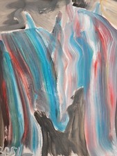 Two Horses In Love – Expressive Acrylic Painting 11x14 Romantic Modern Art