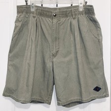 Vintage Ocean Pacific OP Shorts Men's XL Pleated Canvas Elastic Waist Khaki Tan