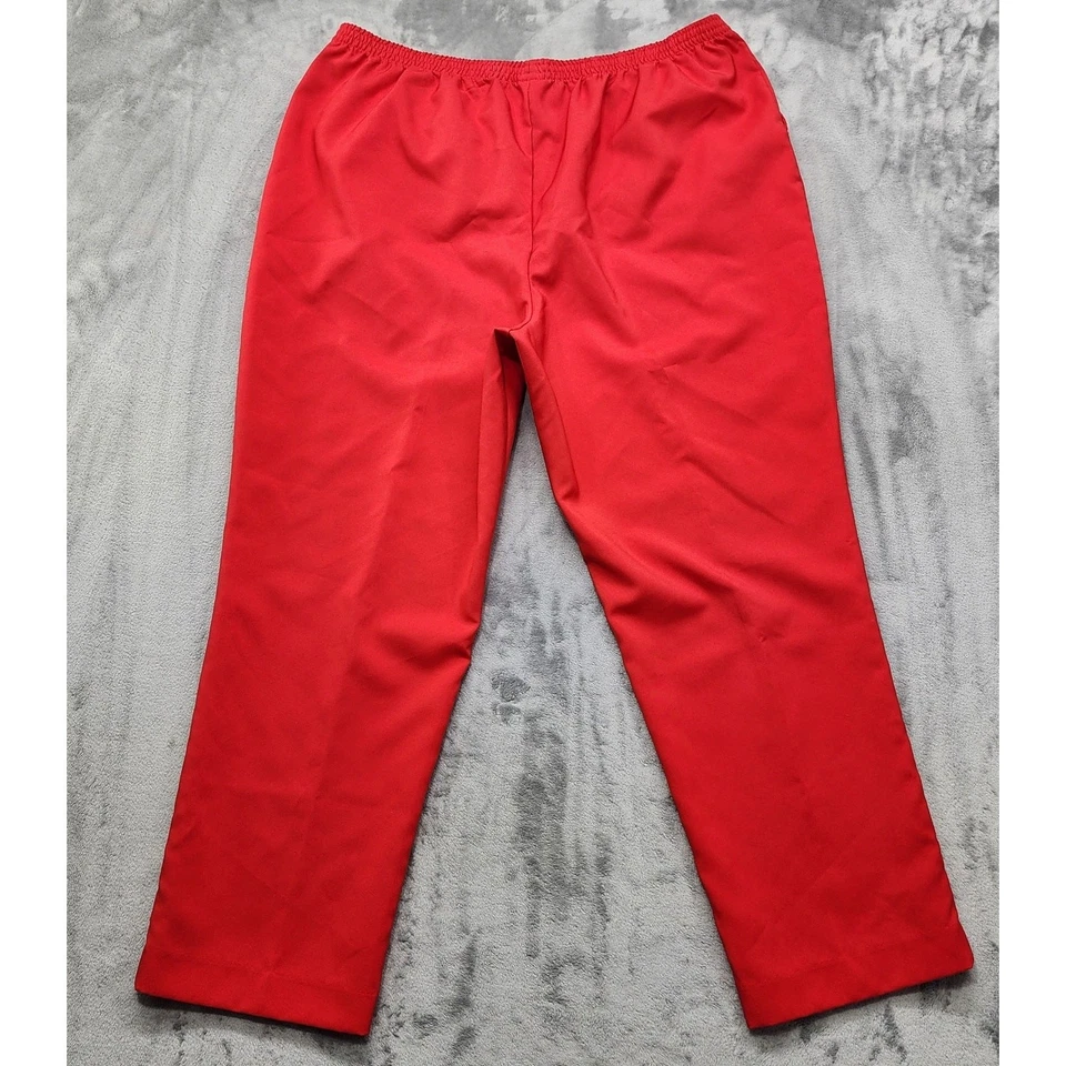 Pantalones Blair para mujer 22W Plus rojo cintura elástica tiro alto bolsillos cónicos Foto 2 de 4