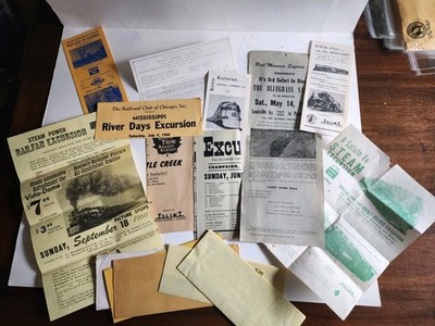 Vintage Eisenbahn Ausflugsflieger Lot (15) Railfan Reisen Dampftouren mit Formularen