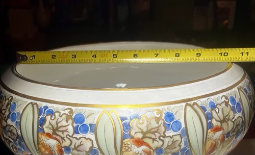 T&V Limoges Footed Punch Bowl Pomegranate Handpainted France Unique Art Nouveau - Picture 9 of 12