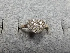 GRANDMA GRABE'S BEAUTIFUL VINTAGE 925 STERLING SILVER CZ HEART 1G RING SIZE 4