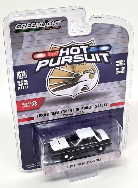 Greenlight 1/64 Ford Mustang Ssp Texas Dept Of Safety 1982 Diecast Model Car-image