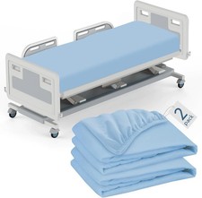 Hospital Bed Sheets Fitted 36 X 84 X 9, 2 Pack Blue Hospital Bed Sheets for H