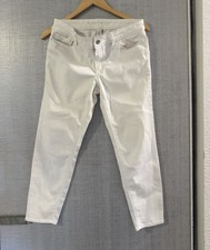 White House Black Market Women  s Cropped Jeans White Stretch 5-Pocket