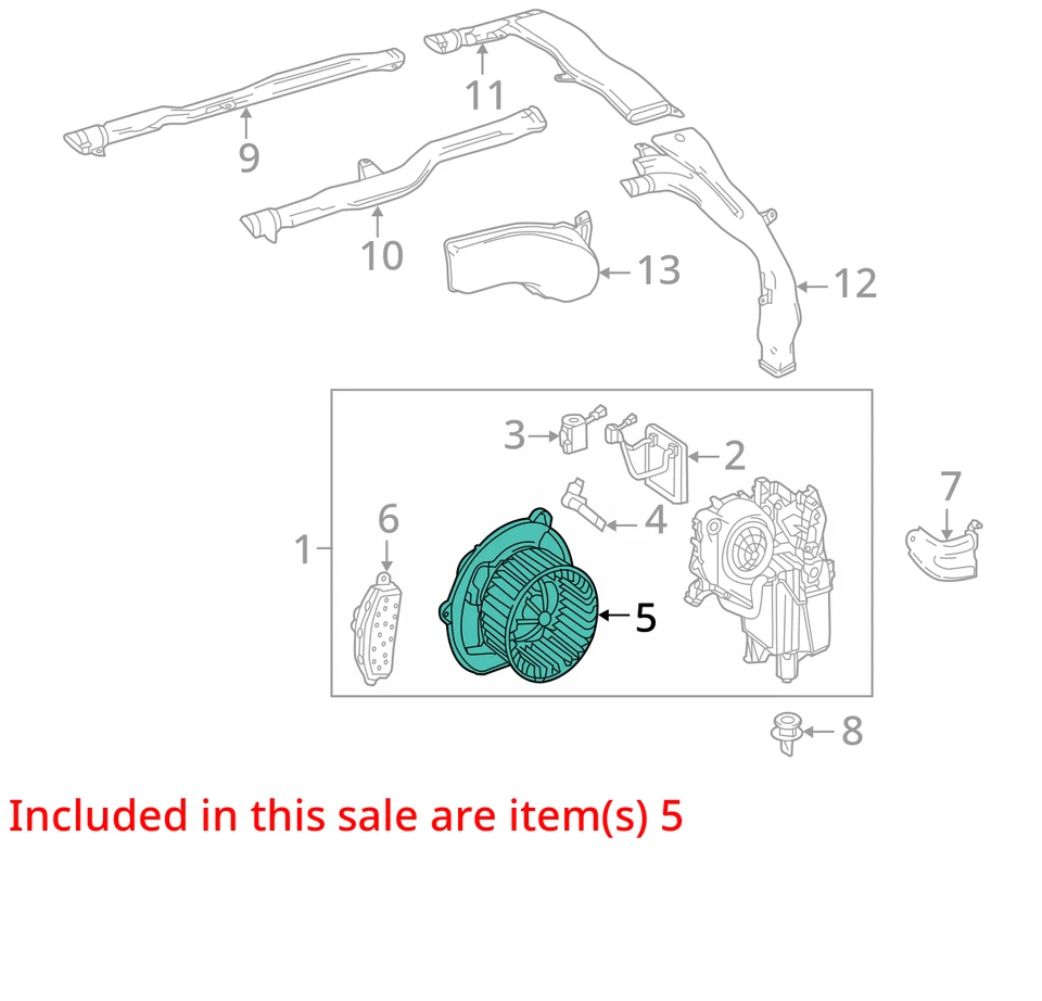 2013 MERCEDES-BENZ GL450 Used Blower Motor 166 Type HVAC 117K Miles C25969 - Image 3 of 4
