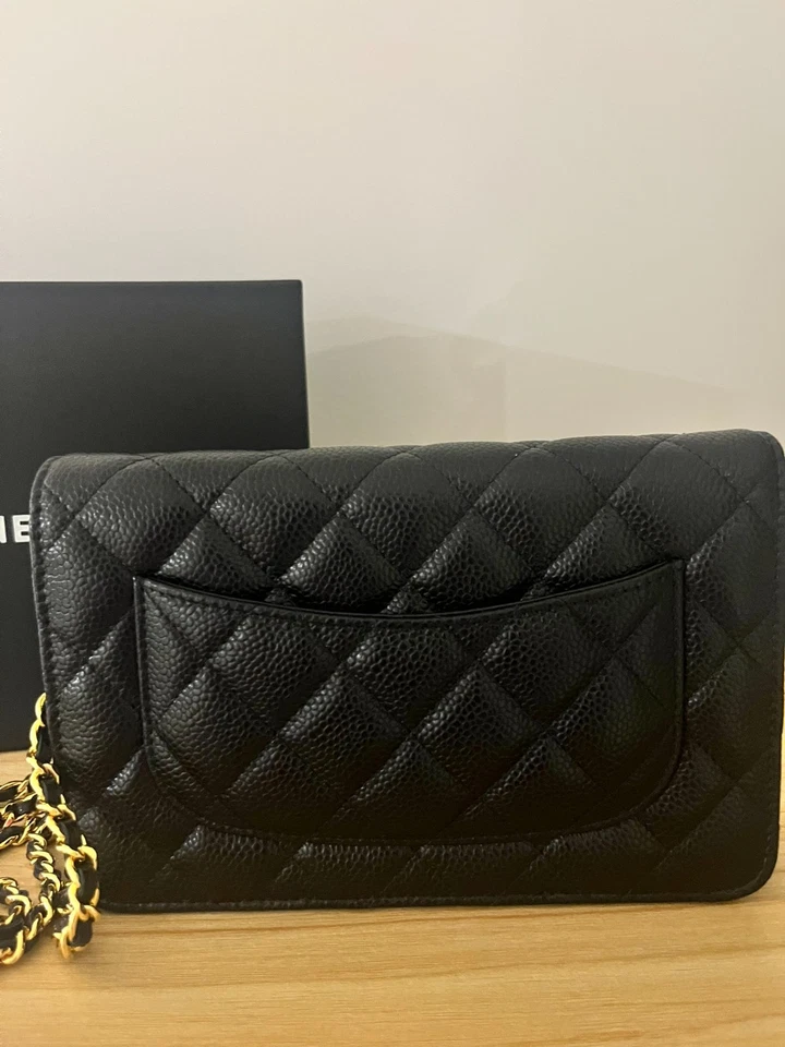 Chanel Classic Wallet on Chain (WOC) – Black Caviar with Gold Hardware - Image 4 of 4