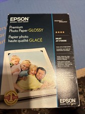 20 Sheets - EPSON Premium Photo Paper - GLOSSY - 5x7 Inches - Opened/unused