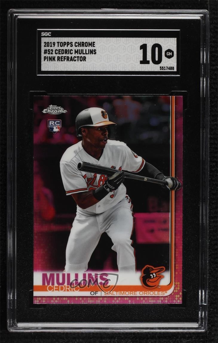 2019 Topps Chrome Pink Refractor Cedric Mullins #52 SGC 10 GEM 1gm6