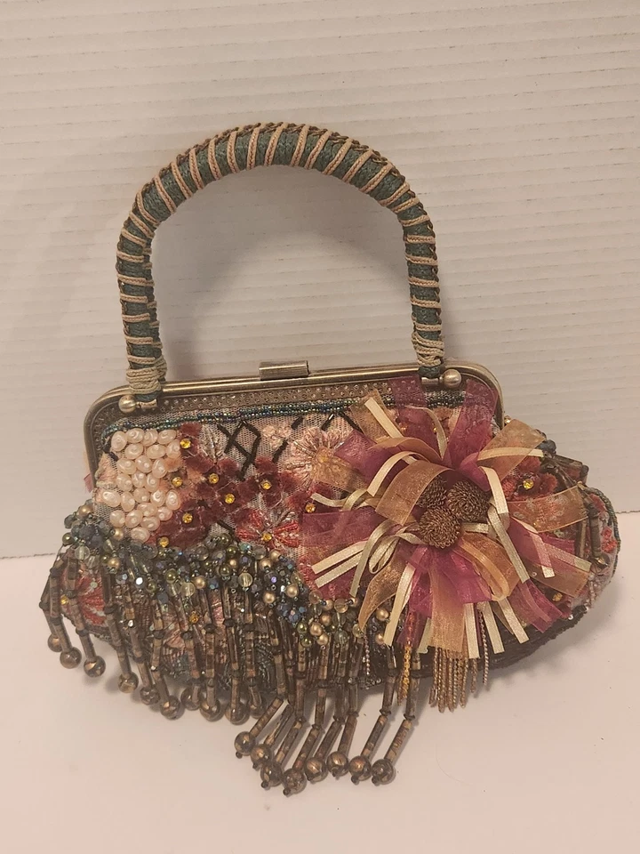 Bolso de cuentas colorido vintage de Chico’s con correa de cadena