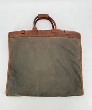 Ledbury Leather Waxed Canvas Suit Garment Bag Brown Luggage Travel USA Made