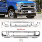 Chrome Steel Front Bumper For 2020-2022 Ford F-250 F-350 Super Duty w/Fog Holes