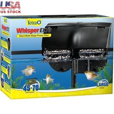 Whisper Quiet Aquarium Power Filter 240 GPH 45 to 70 Gallon Tanks Easy Setup New