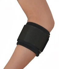 Tennis Elbow Brace w/ Adjustable Compression Strap - Neoprene - L or R - Black