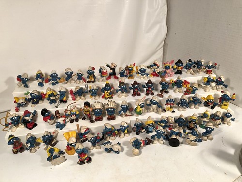 Vintage Smurf Collectors Center Spinning Store Display With 72 Figures - Picture 2 of 18