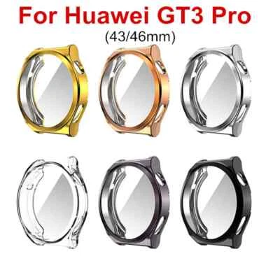 STRAP WAREHOUSE Case For Huawei GT3 PRO 43mm 46mm Smart Watch TPU Screen Protector Bumper Cover