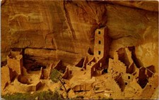 1966 Square Tower House Mesa Verde National Park Colorado Vintage Postcard