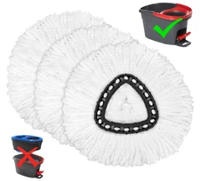 3 Pack Spin Mop Replacement Heads – Compatible with O-Cedar EasyWring Mop