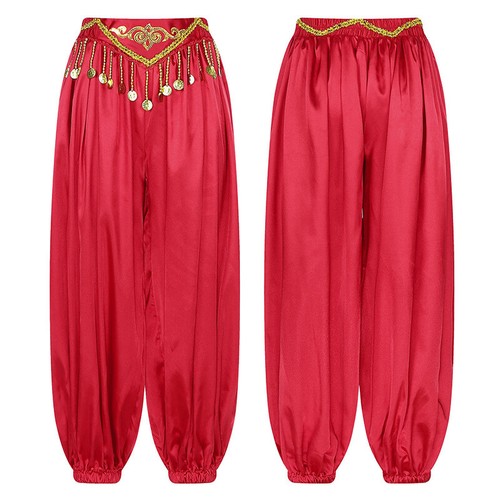 Mujer Pantalones Indio Disfraz Pantalones Elegantes Árabe Ropa de Baile Baile Danza Harén - Imagen 22 de 52
