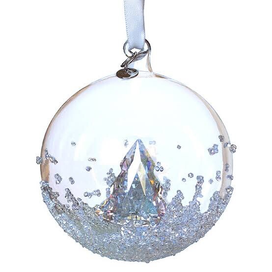BNIB SWAROVSKI CRYSTAL CHRISTMAS LARGE BALL ORNAMENT ANNUAL FIRST