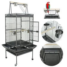 68" Large Bird Cage Parrot Chinchilla Finch Cage Cockatoo Pet House Wrought Iron