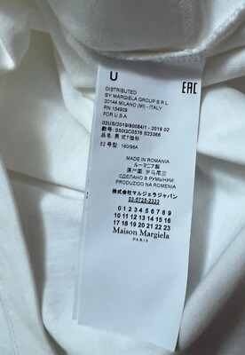 Mason Margiela 'Caution' label T-shirt , New With Tags, White and