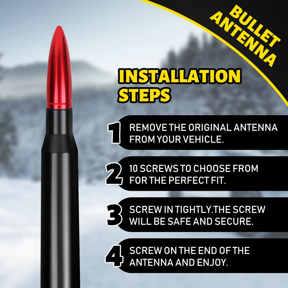 Antena de bala corta de coche de 5,3" apta para Chevrolet Silverado 1500 HD 2001-2003 2006 Foto 4 de 4