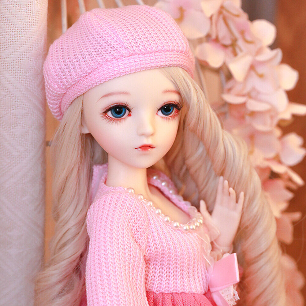 1/3 BJD Doll 60cm Girl Doll with Full Set Pink Clothing Curly Wig ...