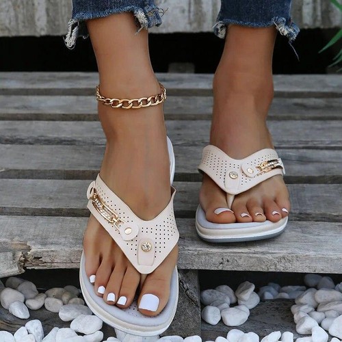 Chanclas De Plataforma Para Mujer Sandalias De Playa Zapatillas Con Cuña Verano - Picture 4 of 16
