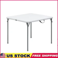 34" Folding Square Table Compact Portable Indoor Outdoor Easy Storage Transport